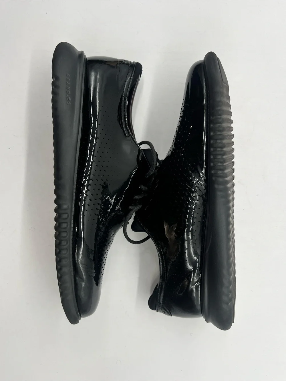 Cole Haan 2.ZERØGRAND Men Sz 10M Lined Laser Patent Leather Wingtip Oxford Shoes